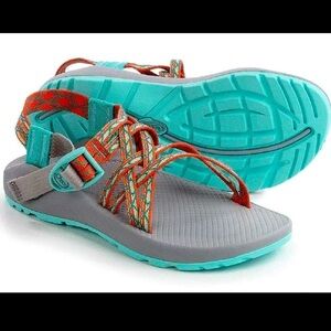 Chaco Women's Sandals in Turquoise and Orange